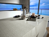 Large Snow White Particle Dining Table Quartz Slab