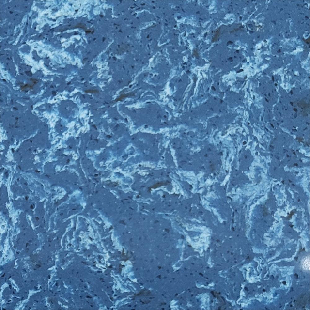 Blue Large Smooth Bathroom Quartz Slab